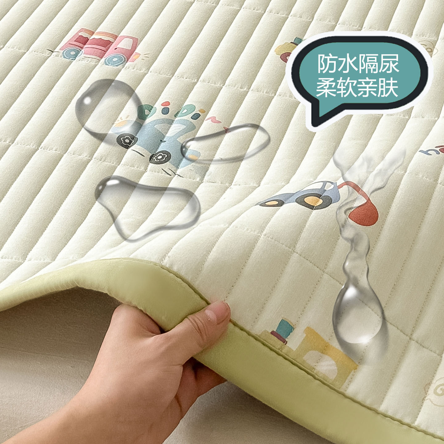 2026新款A类全棉双层纱隔尿垫婴儿防水可洗床垫180x200床褥隔脏垫