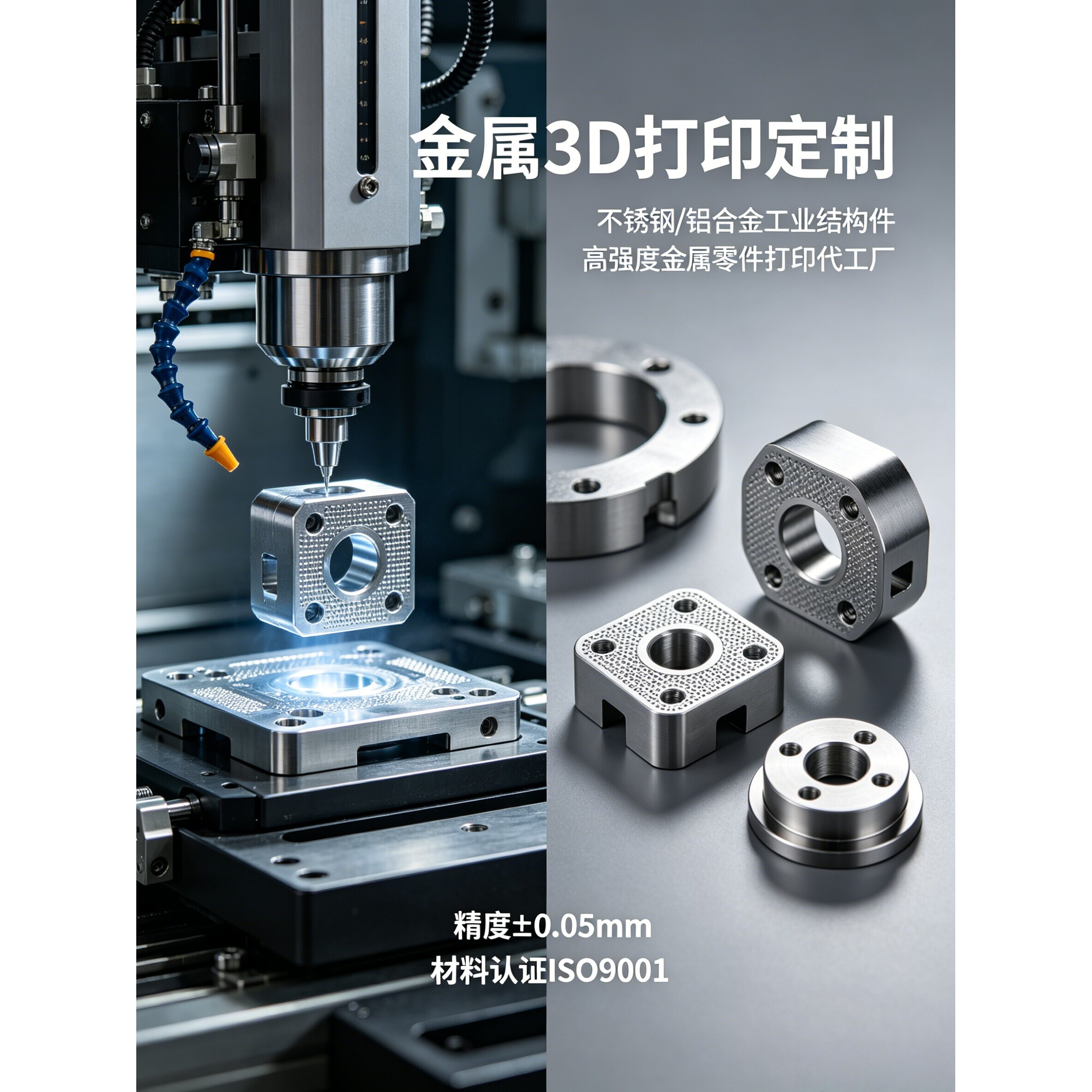 金属3D打印定制 不锈钢铝合金工业结构件 高强度金属零件打印代工