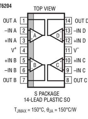 进口原装  LT6204CS LT6204IS LT6204 SOP-14 现货可直拍