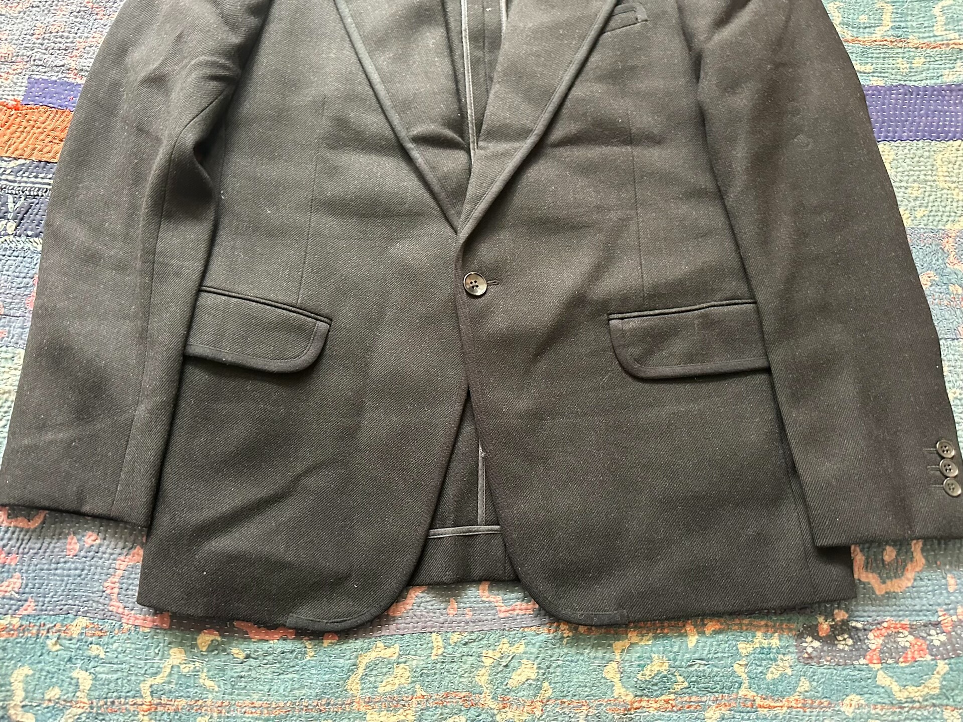 Ralph Lauren Black One-Button Shawl Collar Suit — back