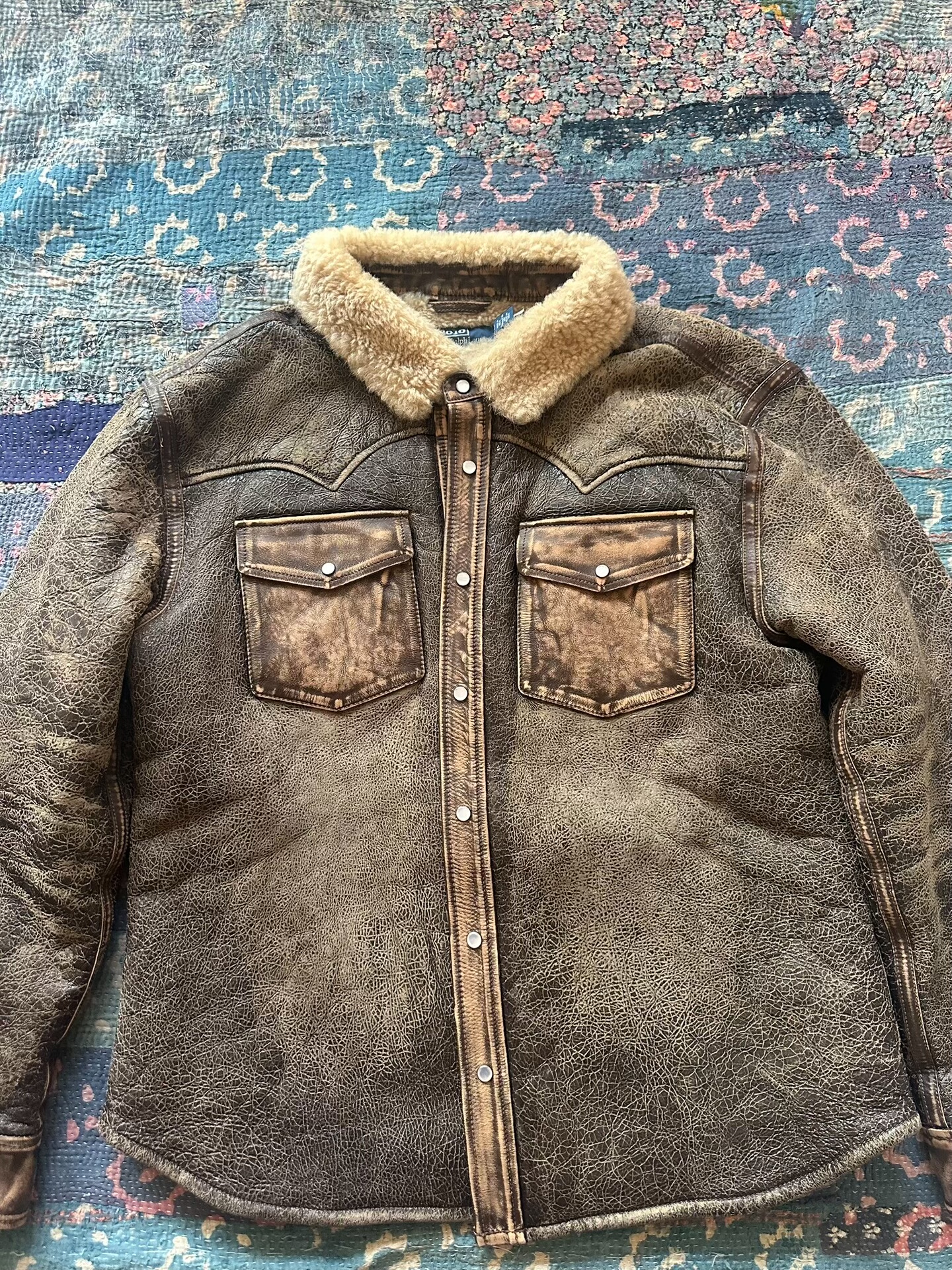 Polo Ralph Lauren Distressed Fur-Lined Coat