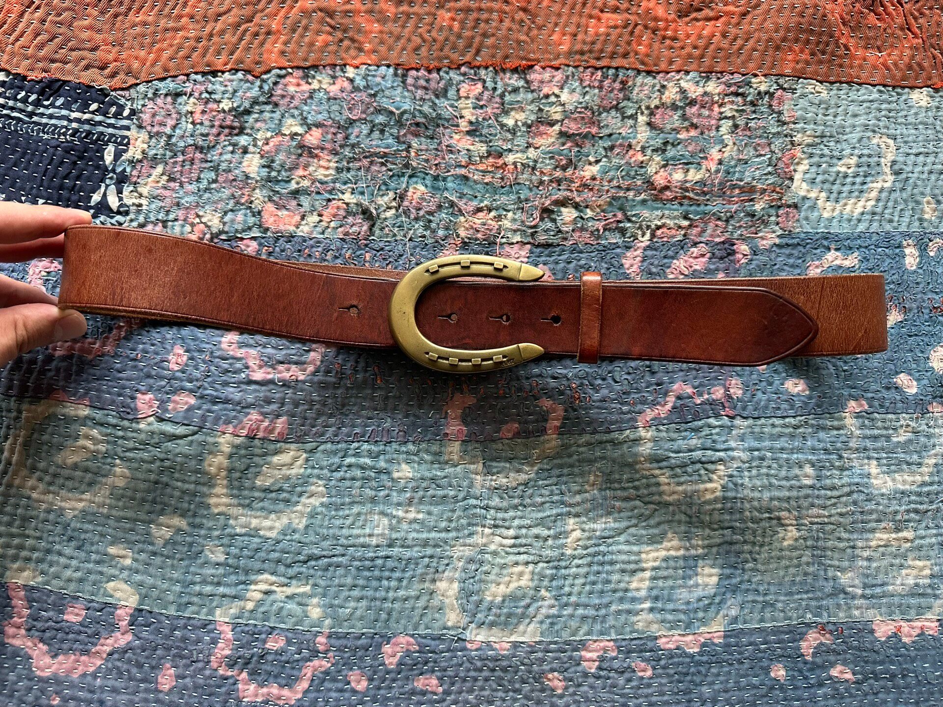 Polo Ralph Lauren Horseshoe Leather Belt — front