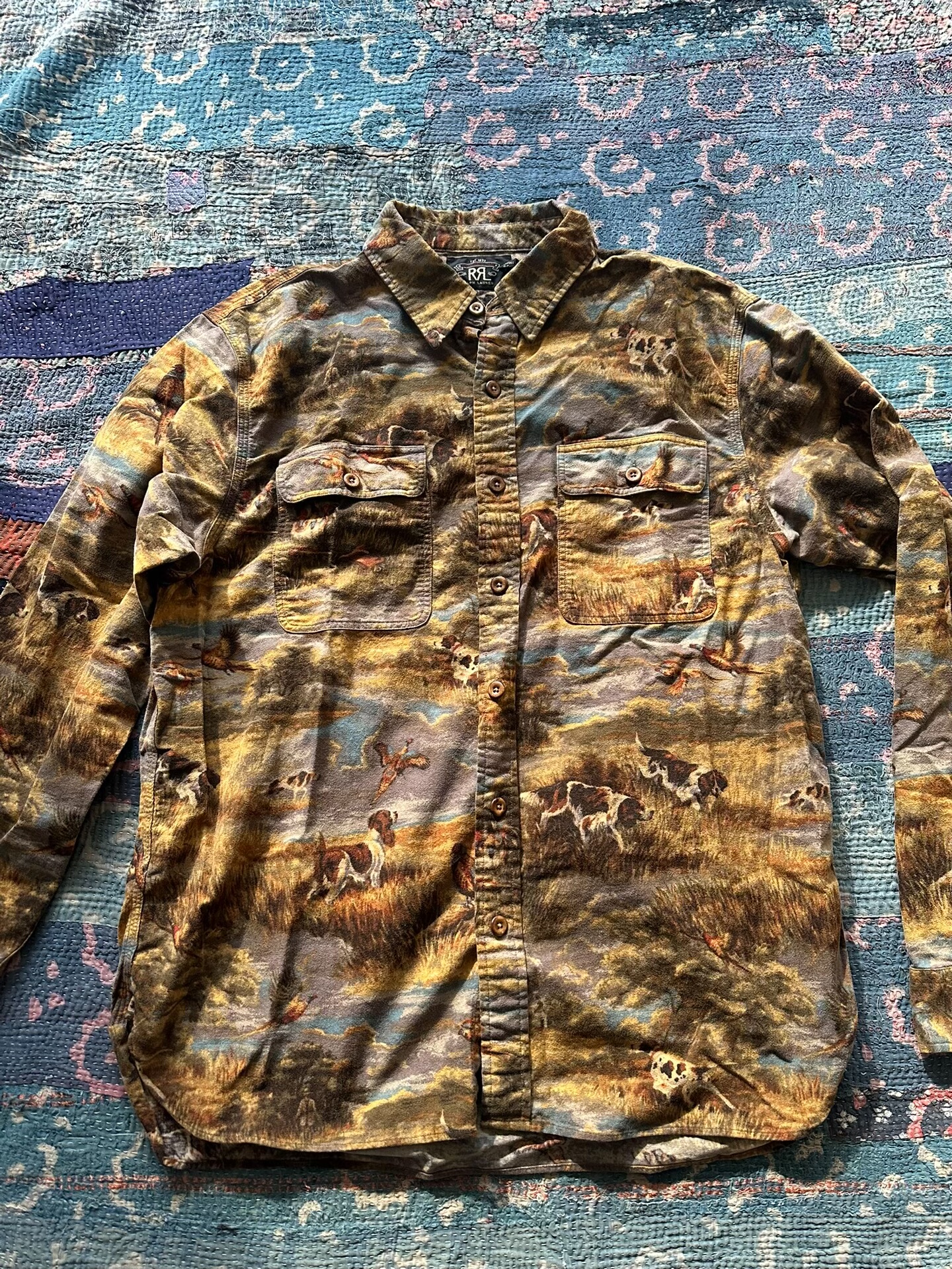 RRL Hunting Dog Print Long-Sleeve Shirt