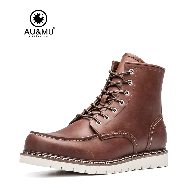 澳洲AUMU马丁靴男新款冬季英伦真皮高帮工装鞋男加绒厚底短靴875在类目 流行男鞋, 靴子中 - 来自Buy2taobao.com提供专业的淘宝代购服务