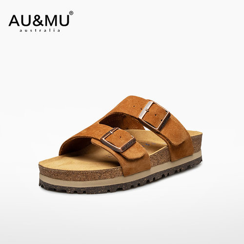 AUMU软木底勃肯鞋露趾透气凉拖鞋