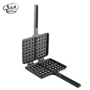 方形铸铁华夫饼模具无涂层不粘家用商用DIY蛋糕烘焙模具出口原单