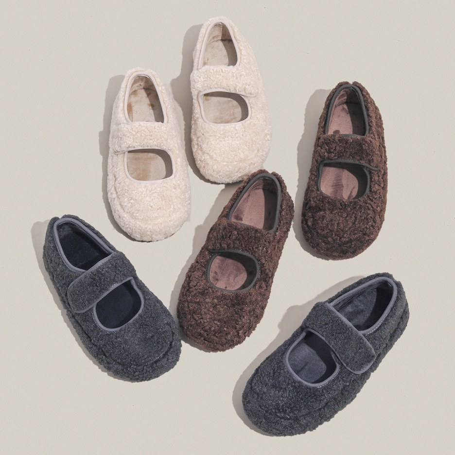 周周推荐~2025冬季新款毛毛鞋女百搭舒适软底保暖加绒玛丽珍棉鞋