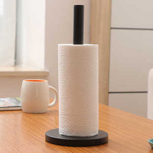 厨房用纸巾架挂架子铁艺创意卷筒纸座桌面立式免打孔吸油纸盒厕所