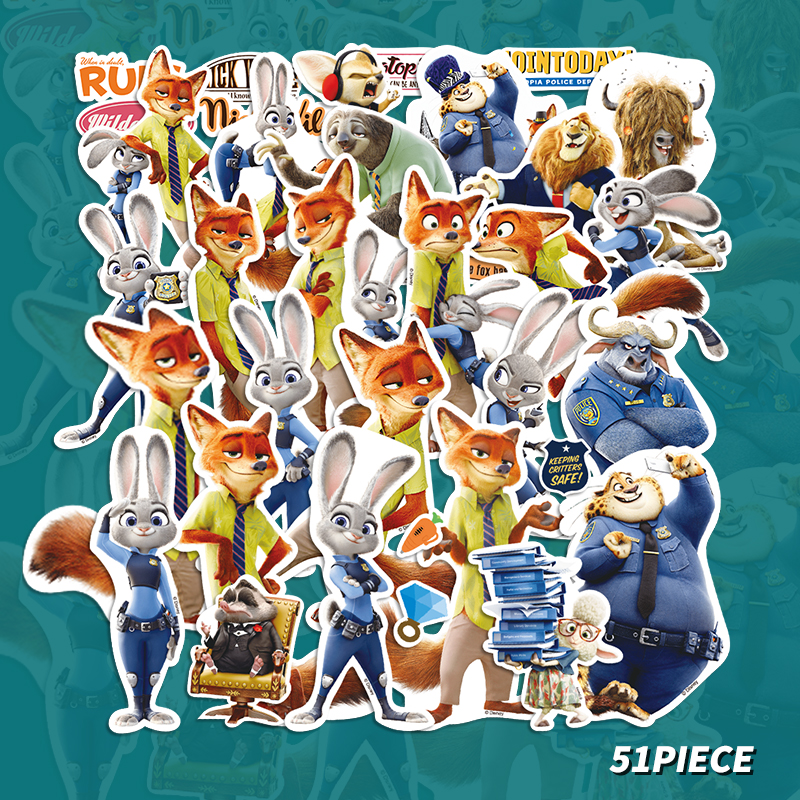 疯狂动物城卡通行李箱贴纸