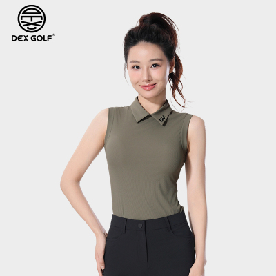 DEXGOLF韩国高尔夫服装女士夏季弹力柔软无袖上衣速干凉感背心T恤