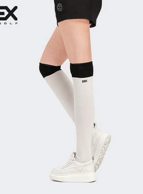 DEXGOLF韩国高尔夫袜子WO001女袜运动袜过膝中筒袜透气厚底袜白色