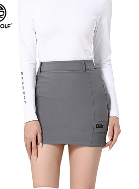 DEXGOLF韩国高尔夫服装女士秋冬款纯色修身显瘦包臀裙气质一步裙