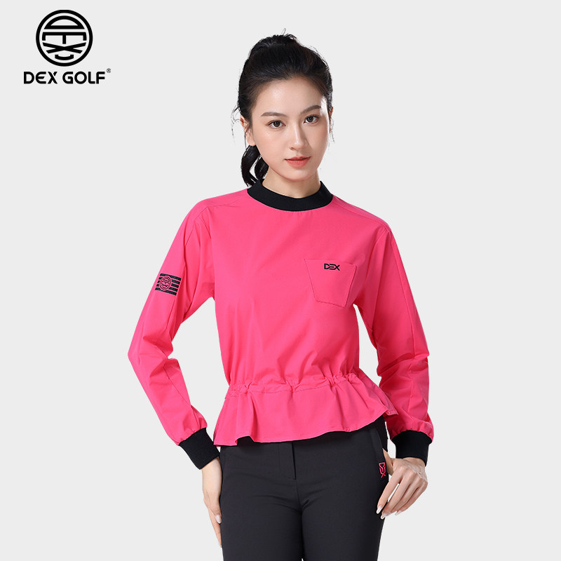 DEXGOLF韩国高尔夫服装女士秋冬收腰显瘦套头外套户外休闲防风服