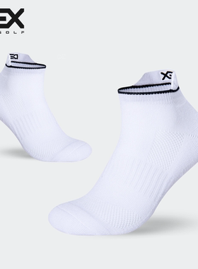 DEXGOLF韩国高尔夫袜子男袜MS002纯棉运动低腰袜透气吸汗短袜白色