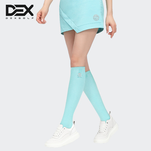 DEXGOLF高尔夫运动健身跑步小腿黑色中长筒压缩袜白色女袜子蓝色