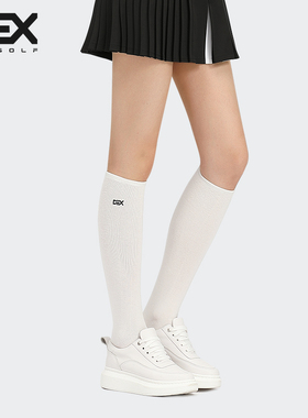 DEXGOLF韩国高尔夫袜子WB001女袜运动袜膝下中筒袜吸汗厚底袜白色