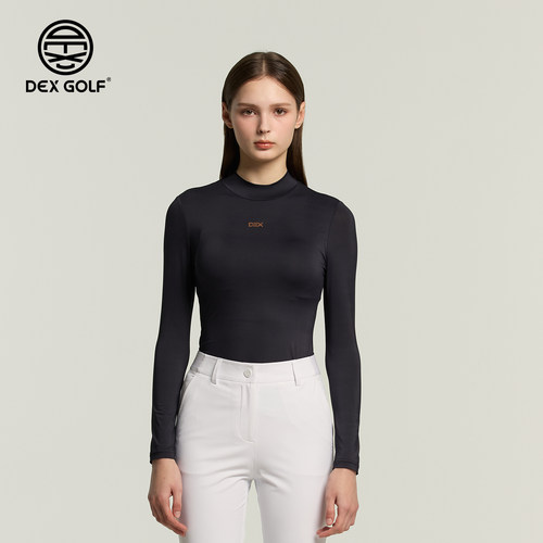 DEX GOLF高尔夫服装女士春夏新款长袖圆领长袖T恤轻奢百搭带胸垫