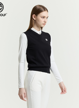 DEXGOLF韩国高尔夫服装女士简约气质百搭针织打底马甲情侣款8202