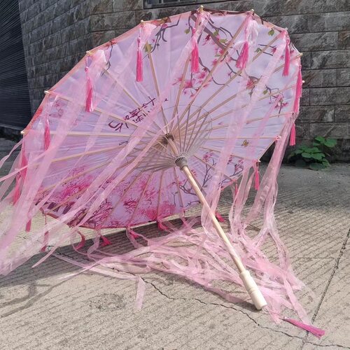 红马同款舞蹈伞流苏飘带伞跳舞道具伞古代古装雨伞汉服花伞古风伞