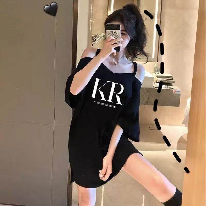 中长款短袖T恤女装2025年新款春夏季薄款大码宽松性感上衣体桖