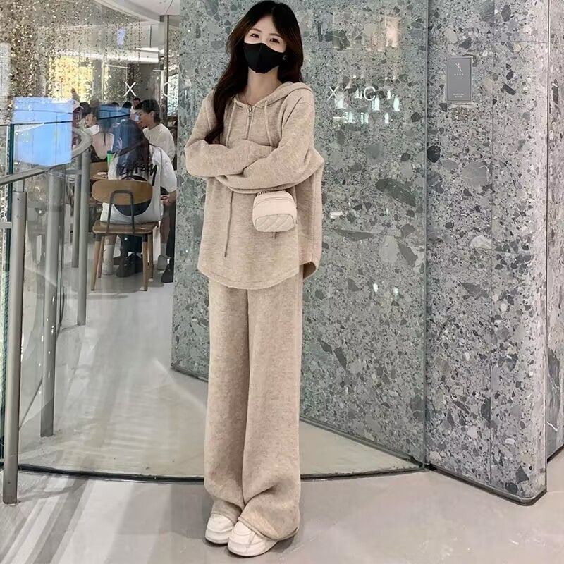 休闲运动服套装女春秋季新款韩版宽松显瘦纯色卫衣网红时尚