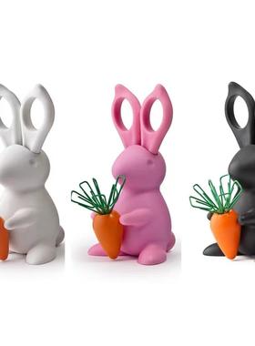 正品泰国QUALY DESK BUNNY兔子剪刀回形针座吸磁铁手工DIY工具