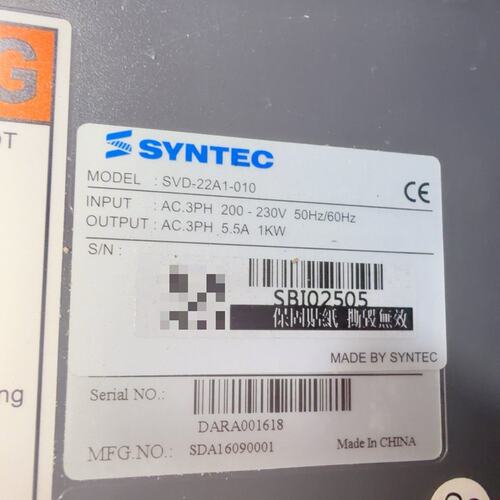 议价SYNTEC变频器SVD-22A1-010SVD22A1010SVD22A1010SVD-22A1010