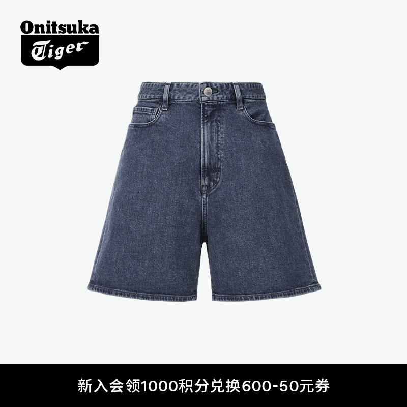 鬼塚虎女款舒适简约休闲牛仔短裤