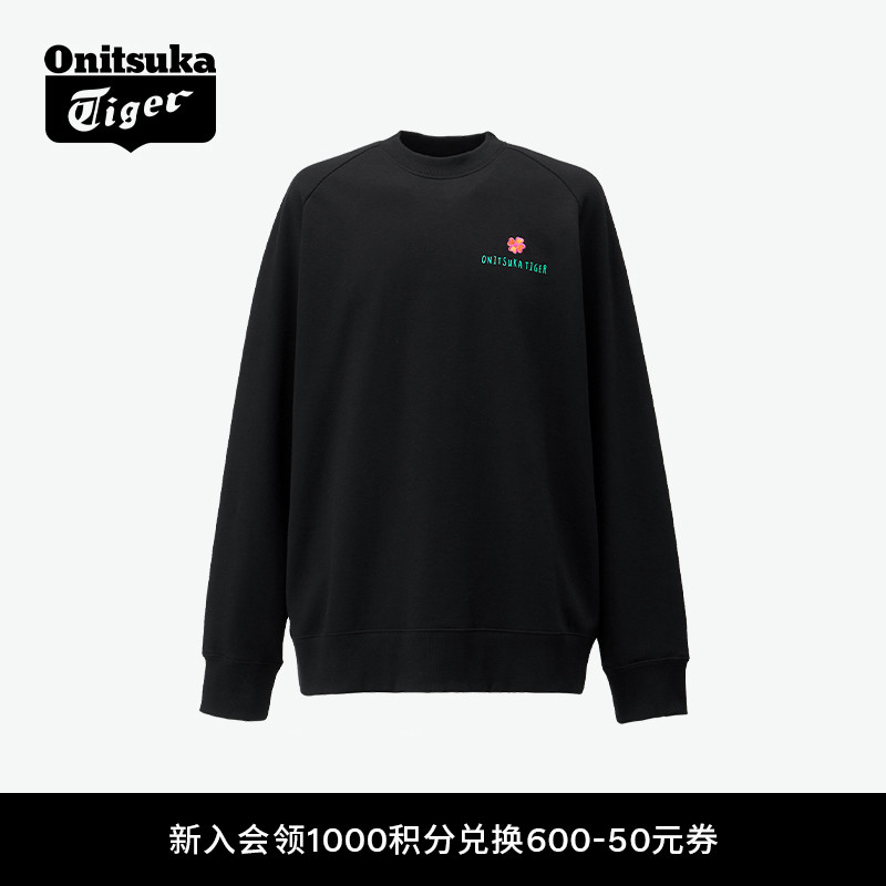 鬼塚虎圆领套头衫长袖卫衣