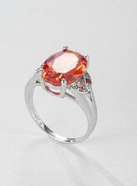 原创设计椭圆石榴石指环戒