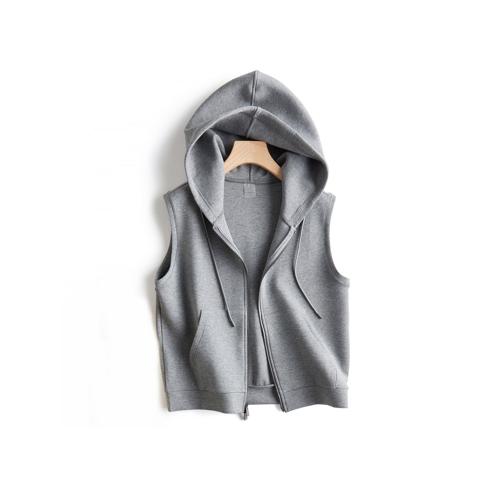 双拉链无袖外套2025秋季新款纯色