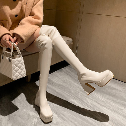 皮靴高跟过膝长靴弹力瘦瘦靴