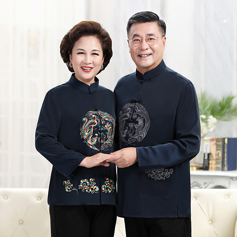 中老年长袖唐装男春秋款