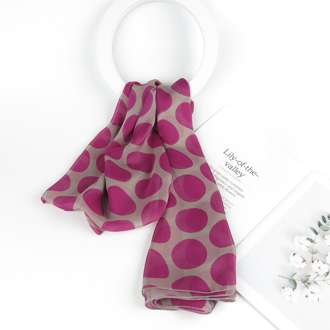 太漂亮！波点真丝丝巾100%桑蚕丝