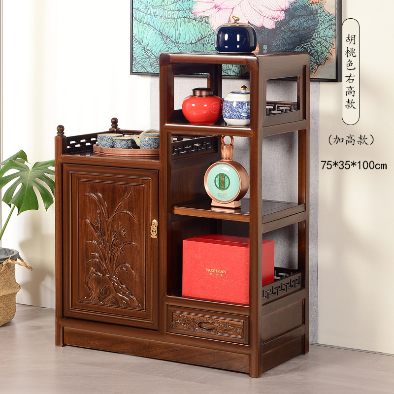 新中式客厅茶柜一体靠墙实木茶水柜茶水台餐边柜餐边茶水柜茶边柜