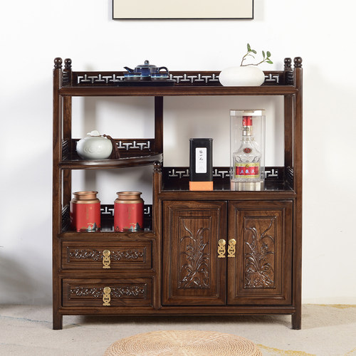 新中式客厅榆木餐边柜茶水柜