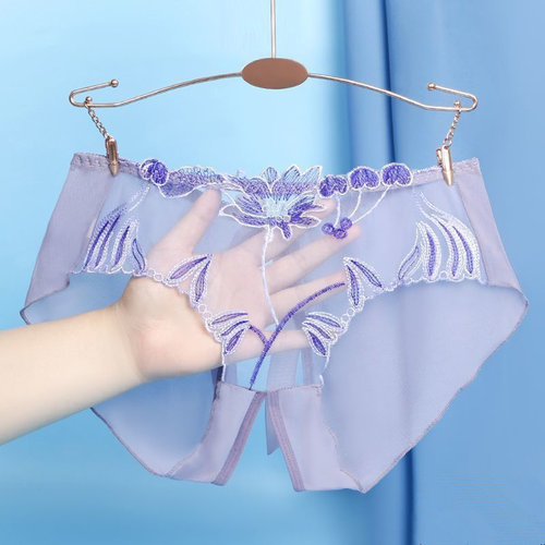 性感蕾丝大码开档镂空低腰内裤女