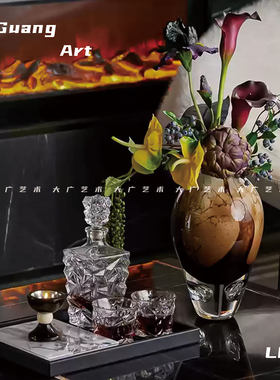 琉璃花器现代艺术摆件茶几摆设
