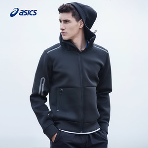 207元包邮  ASICS亚瑟士专业运动夹克男式连帽针织外套 827A54