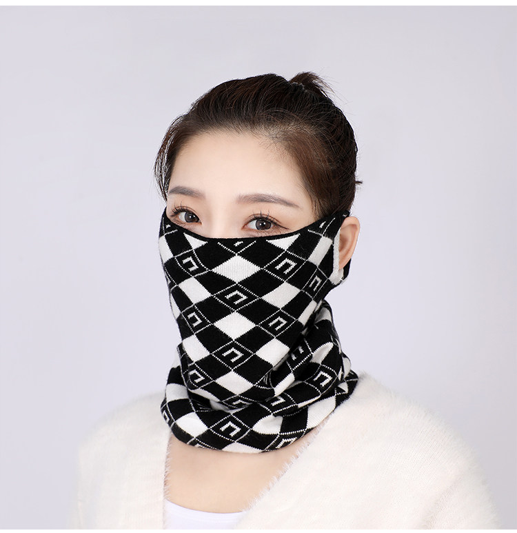 羊绒围脖男女款挂耳脖套羊毛针织围巾秋冬保暖套头护脖子防风假领