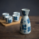 酒壶酒杯套装 陶瓷酒具礼盒 腊梅花酒壶套装 日式