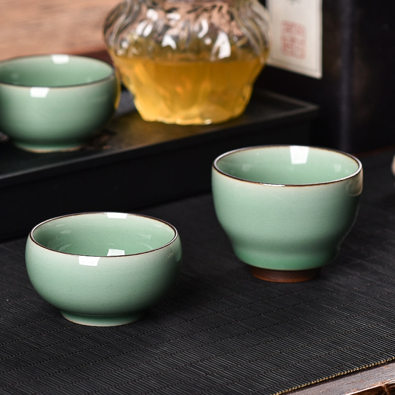 龙泉青瓷主人杯功夫茶具客杯家用陶瓷泡茶杯茶碗普洱茶杯品茗杯