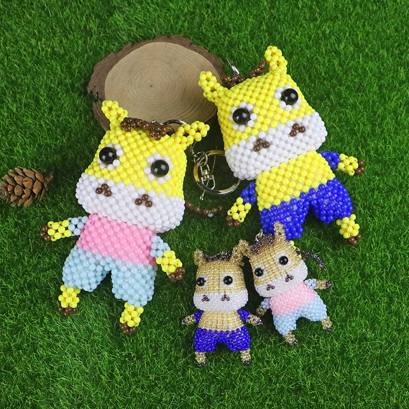 情侣牛米珠串珠牛年 mt小人偶钥匙包包挂件手机饰品diy手工材料包
