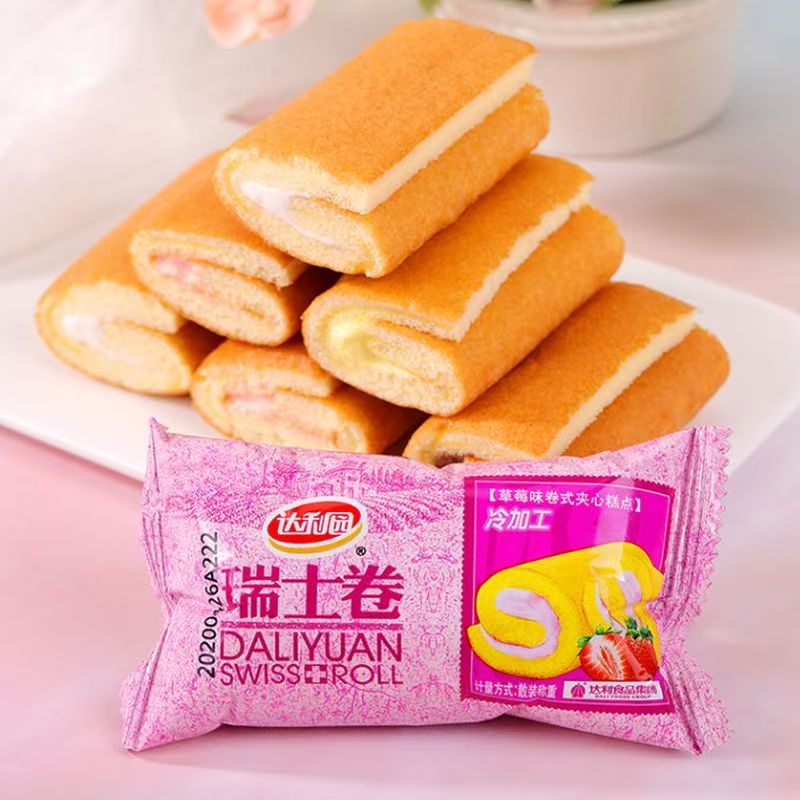 达利园瑞士卷散称草莓味蛋糕