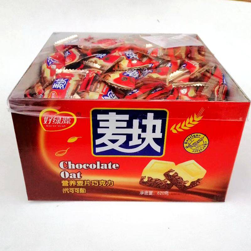 好绿源麦块巧克力一盒燕麦巧克力糖果年货零食包邮