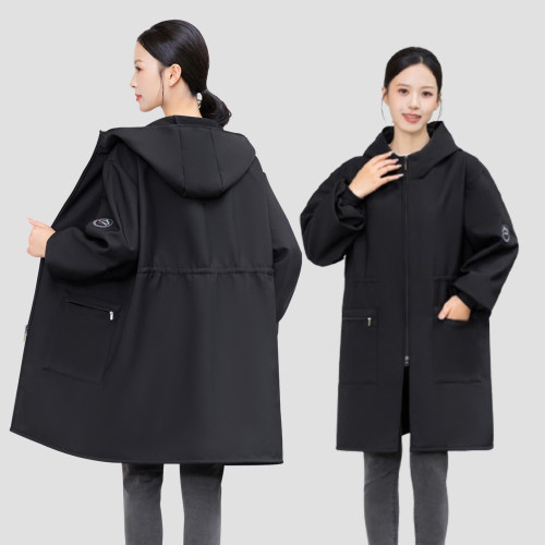 加绒罩衣大人女冬季加厚家用厨房长袖防水围裙女士保暖工作服外套