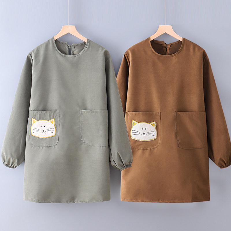 双层围裙家用厨房防油污做饭洋气长袖成人罩衣女工作服女反穿带袖,家庭/个人清洁工具,围裙,淘宝优惠券,粉丝福利购,淘宝优惠卷