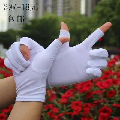 光滑弹力透气骑行健身露指手套