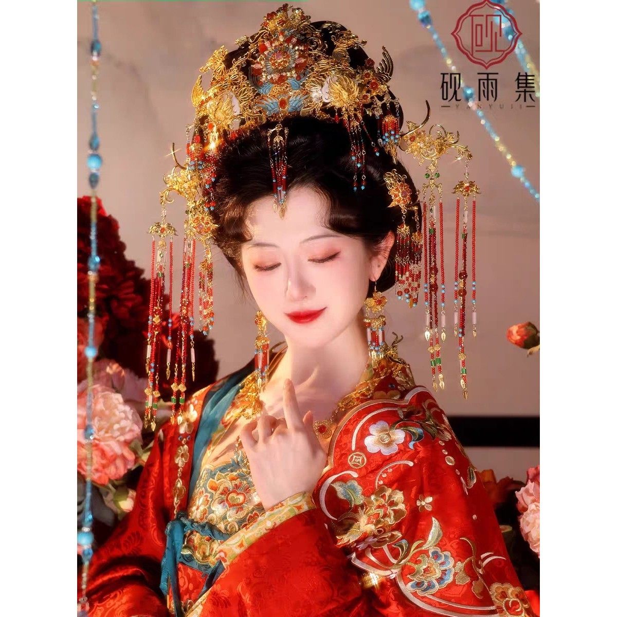 【出租】砚雨集鹊桥仙出租明制宋制唐制汉服婚礼汉婚发饰新娘头饰