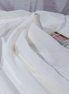 纯色夏季雪纺布料半透垂感裙布服装里衬白色黑色纱布裙子内衬面料